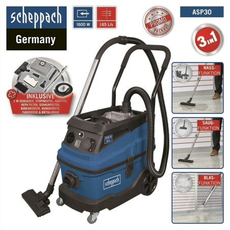 SCHEPPACH ASP30 Aspirateur Eau Et Poussières 1600W 30L