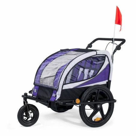 Samax 360° drehbarer Fahr­rad­an­hän­ger 2in1 Jogger - in Lila - Black Frame