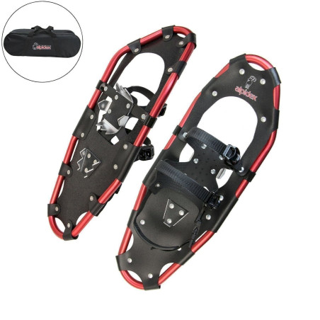 ALPIDEX Alu Schneeschuhe Black / Red 25, leicht Erwachsene Schneeschuhwandern