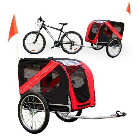 WilTec 60317 Hund Fahrradanhänger Hundeanhänger Anhänger Hundetransporter Fahrrad Anhänger