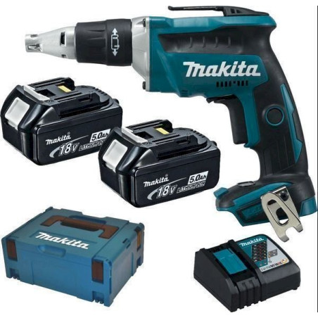 Makita Akku-Schnellbauschrauber 18 V/5,0 Ah, 1 Stück, türkis/schwarz, DFS452RTJ