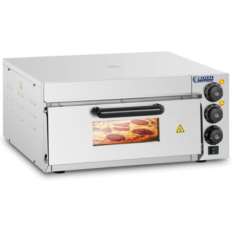 Royal Catering RCPO-2000-1PE four à pizza en acier inoxydable, base en pierre, 2000W