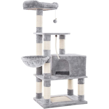 FEANDREA Arbre à Chat Stable 148 cm Gris Clair PCT60W