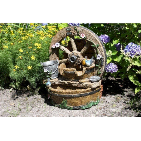 POSEIDON 66cm Springbrunnen Holz