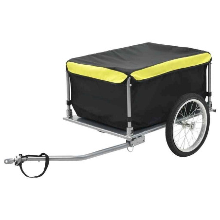 Remorque de bicyclette Noir et jaune 65 kg