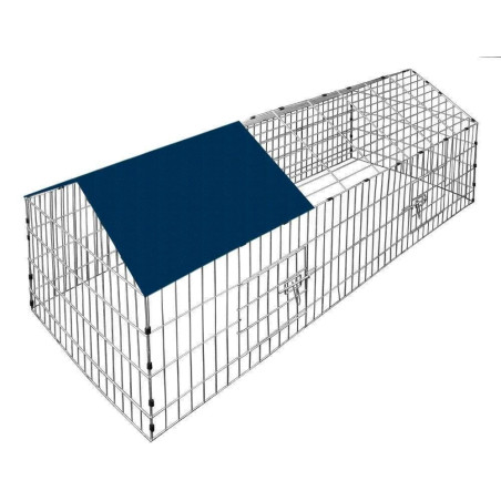 Deuba 100104 Cage à lapin rongueur Enclos clapier avec pare-soleil TOIT AMOVIBLE - 180x75cm