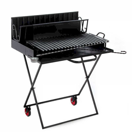 Barbecue à bois de 80 cm avec grille inox 78x33 et récupérateur de jus