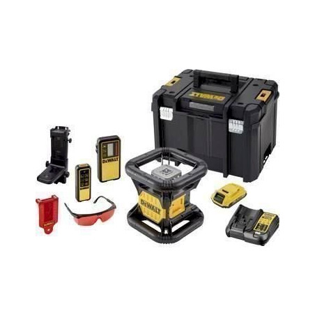 DeWALT Niveau laser rotatif extérieur double pente XR, 18 V, 2 Ah-Lion - Faisceau rouge - DCE079D1R-QW