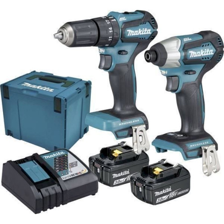 Makita Ak­ku­ge­rä­te­set 18V DLX2221JX2 Ak­ku-Schlag­bohr­schrau­ber und Ak­ku-Schlag­schrau­ber mit 2 Akkus 3.0Ah