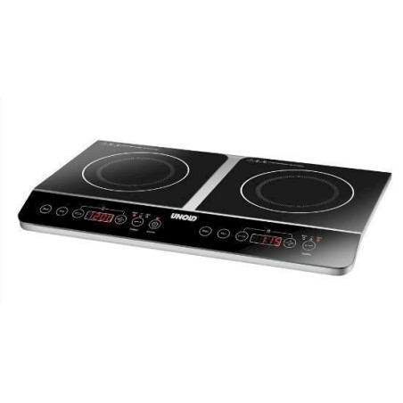 Unold 58175 Doppel Elegance Double plaque à induction 2000 W/1500 W W noir, argent