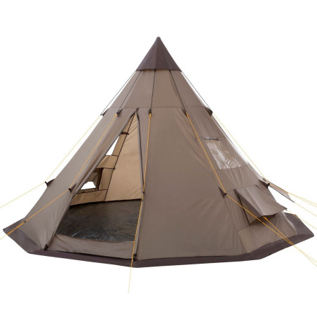 CampFeuer Spirit - Indian Tipi Zelt für 4 Personen, 3000 mm Wassersäule, braun