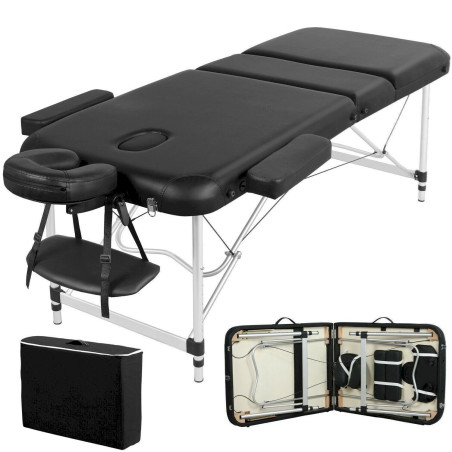 Yaheetech Massageliege Alu Massagetisch Massagebank klappbar Mobil Therapieliege 3 Zonen