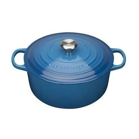 Le Creuset 21177182002430 Signature Cocotte Ronde Fonte Bleu Marseille 18 cm