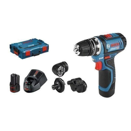 Bosch Perceuse-visseuse sans fil GSR 12 V Lot de 15 FC, L-BOXX, 2 x 2 ah, 1, 06019 F6000