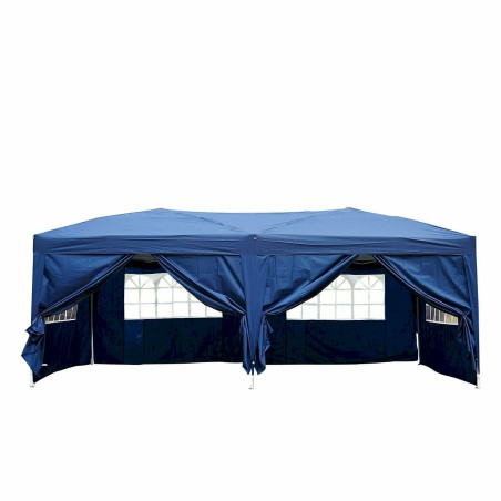 Outsunny 3x6 m Faltpavillon Pavillon Faltzelt Partyzelt Gartenzelt inkl. 6 Seitenteile Blau