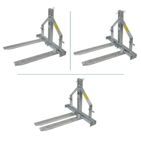 DEMA 52052 Traktor Dreipunkt Heck - Palettengabel DPG300Z Kat 1 max. 300 kg 4 Breiten