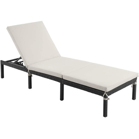 Bain de soleil confort 59 x 198 x 28 cm Beige-Noir