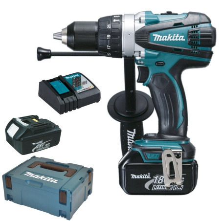 Makita DHP458RMJ set perceuse visseuse à percussion à batteries 18V Li-Ion (2x batterie 4.0Ah) dans MAKPAC