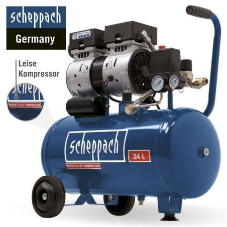 SCHEPPACH HC24SI Com­pres­seur pneu­ma­tique silencieux 24 litres