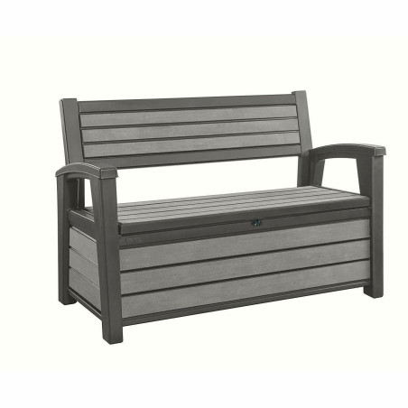 Keter Hudson Storage Bench 227L Banc Coffre Résine Gris Anthracite