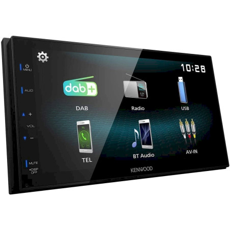 Kenwood DMX125DAB Doppel-DIN-WVGA-Monitor 6.8" mit Bluetooth-Modul, Digitalradio DAB+ und Android Mirroring-Funktion