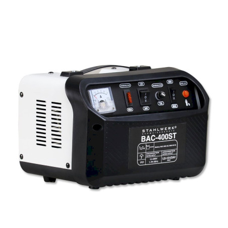 Stahlwerk BAC-400 ST chargeur de batterie de voiture, mode 12/24V, jusqu'à 400Ah de capacité de batterie et 21A de courant de