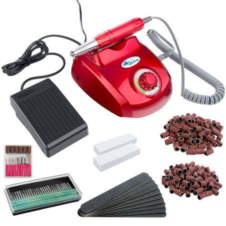 Arebos Ponceuse À Ongles Professionnel Manicure Kit 20000 Rpm Avec Pedal Et Accessoires