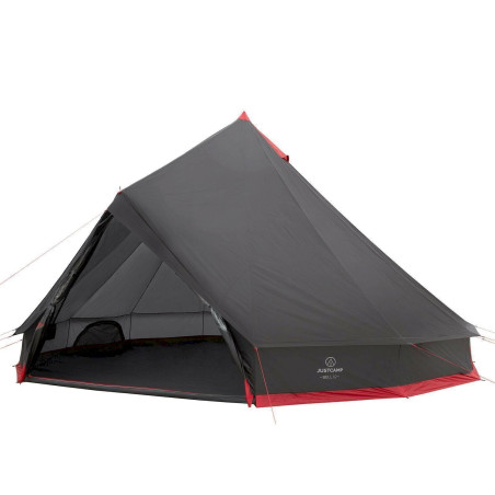 JUSTCAMP Bell 12 Tipi Tente de Camping familiale, 12 Personnes, Tente Pyramide, Gris