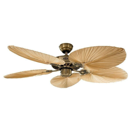 Deckenventilator Classic ROYAL Tropical 132 cm Messing antik Flügel Palme Natur