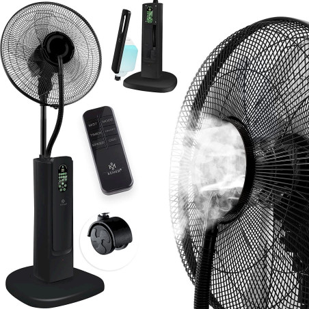 KESSER® Frosty Ventilateur sur pied à ultrasons avec système de refroidissement Noir