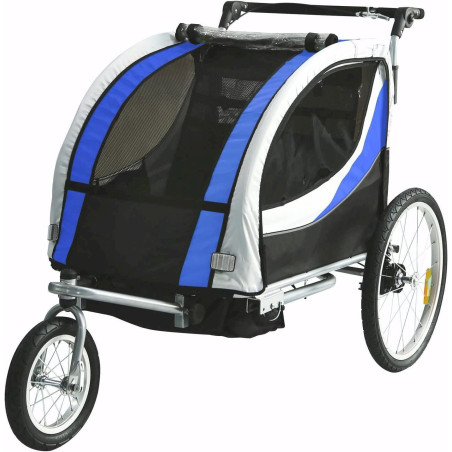 Veelar Sports 2 in 1 Kinderanhänger Fahrradanhänger + Jogger Blau