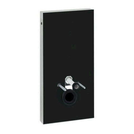 Geberit Monolith Module sanitaire pour WC suspendu H : 101 cm, verre noir/aluminium brossé 131022SJ5