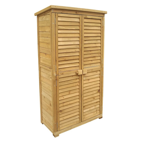 Armoire jardin Portes lamelle 870x465x1600mm Bois d'épicéa Toit bitumé