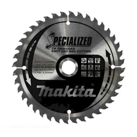 Makita Kreis­sä­ge­blatt B 32954, Spe­cia­li­zed, 165 x 20mm, 40 Zähne, für Holz