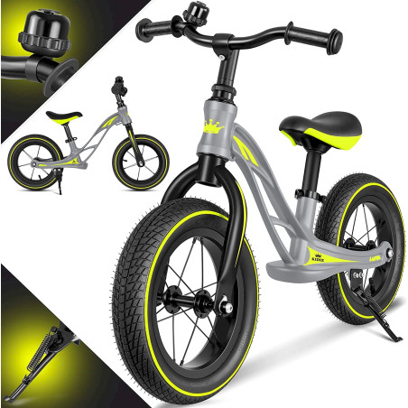 KIDIZ Draisienne Lupin - Vélo de Course pour Enfants Gris/Jaune