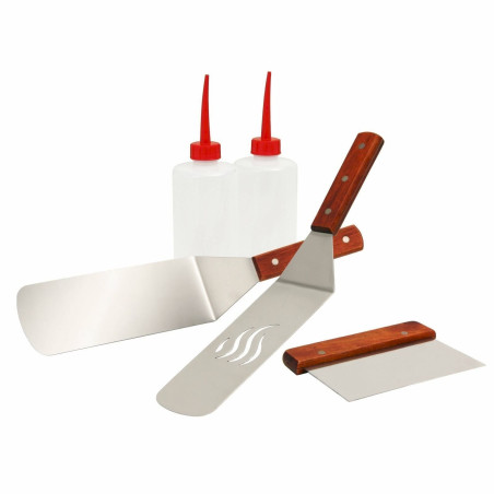 BBQ-Toro SPAT1 Plancha Kit 5-teilig Grillwender Spritzflasche Winkelpalette Spachtel