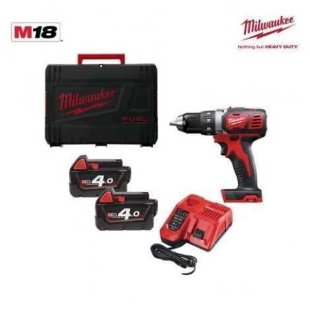 Perceuse visseuse MILWAUKEE M18 BDD-402X - 2 batteries 18V 4.0Ah - 1 chargeur M12-18C 4933446198