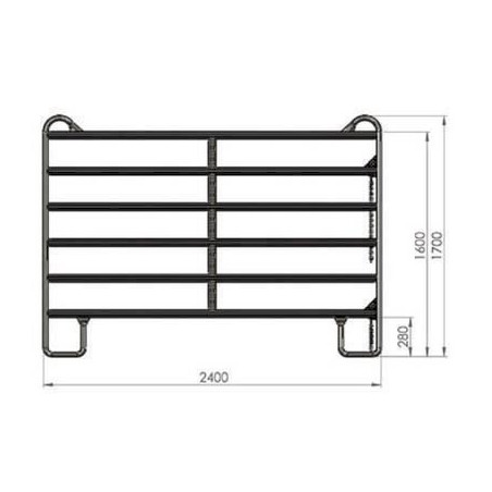 Weidepanel Panel Panels Paddock Pferdebox Zaunelement Tor 442591 2,4m