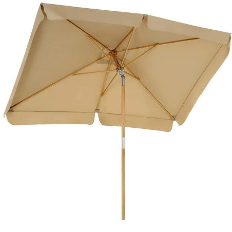 SONGMICS Parasol Ombrelle rectangulaire 300 x 200 cm Taupe