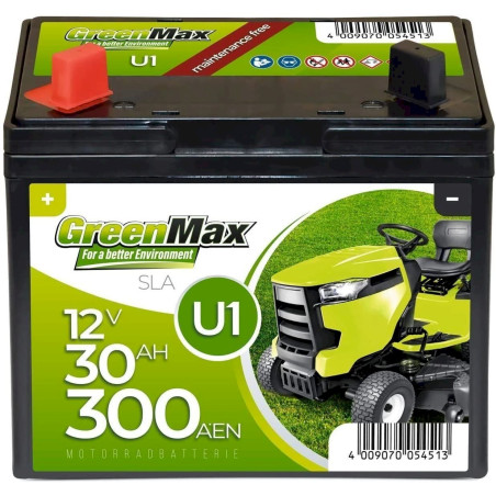 GreenMax U1 12V 30Ah 300A Rasentraktoren Batterie