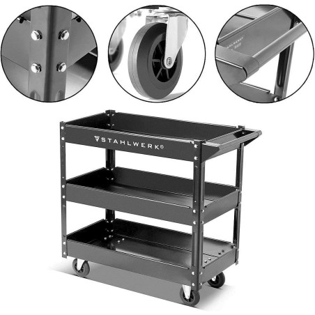 STAHLWERK Chariot à outils avec capacité de charge de 100 kg