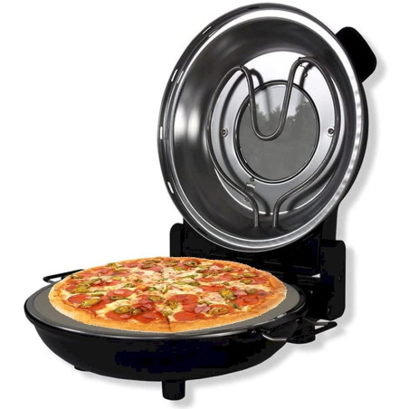 BITUXX Pizzaofen Miniofen 1200W 400°C Keramiksteinplatte 30cm