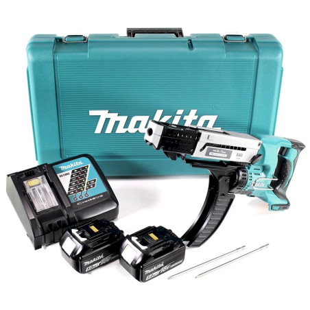 Makita DFR750RTE Akku-Magazinschrauber (mit 2x 5Ah Akku und Ladegerät)