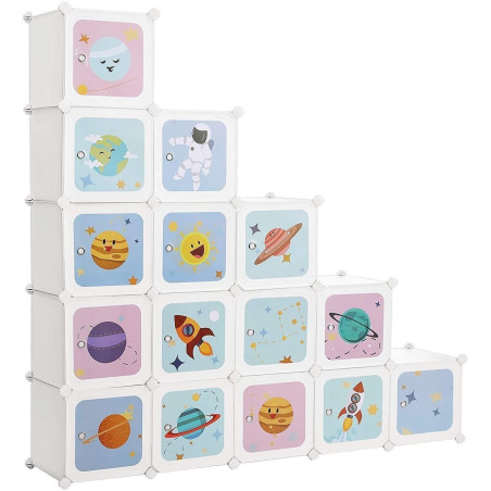 Meuble 16 cubes enfant LPC902W