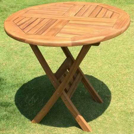 Table de Jardin de Balcon Pliante 80 cm Bois de Teck