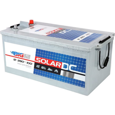 BIG Solarbatterie Batterie de secours DC 12V 280Ah C100 pour camping-car, bateau