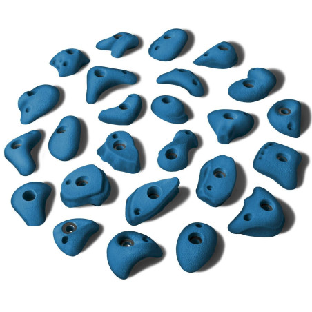 ALPIDEX 25 S/M Klettergriffe im Set, kleine Henkel, Leisten, Klettersteine - Balance Blue