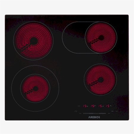 Arebos Table de cuisson Plaque vitrocéramique verre Contrôle Cuisinière 7200W