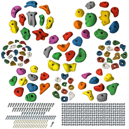 ALPIDEX 94 Klettergriffe Klettersteine inkl. Schrauben und Einschlagmuttern