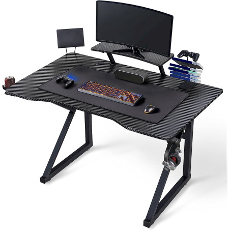 Gaming Tisch Computertisch Ergonomischer Schwarz